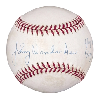 1938 Johnny Vander Meer Single-Signed ONL Coleman Baseball (PSA/DNA)